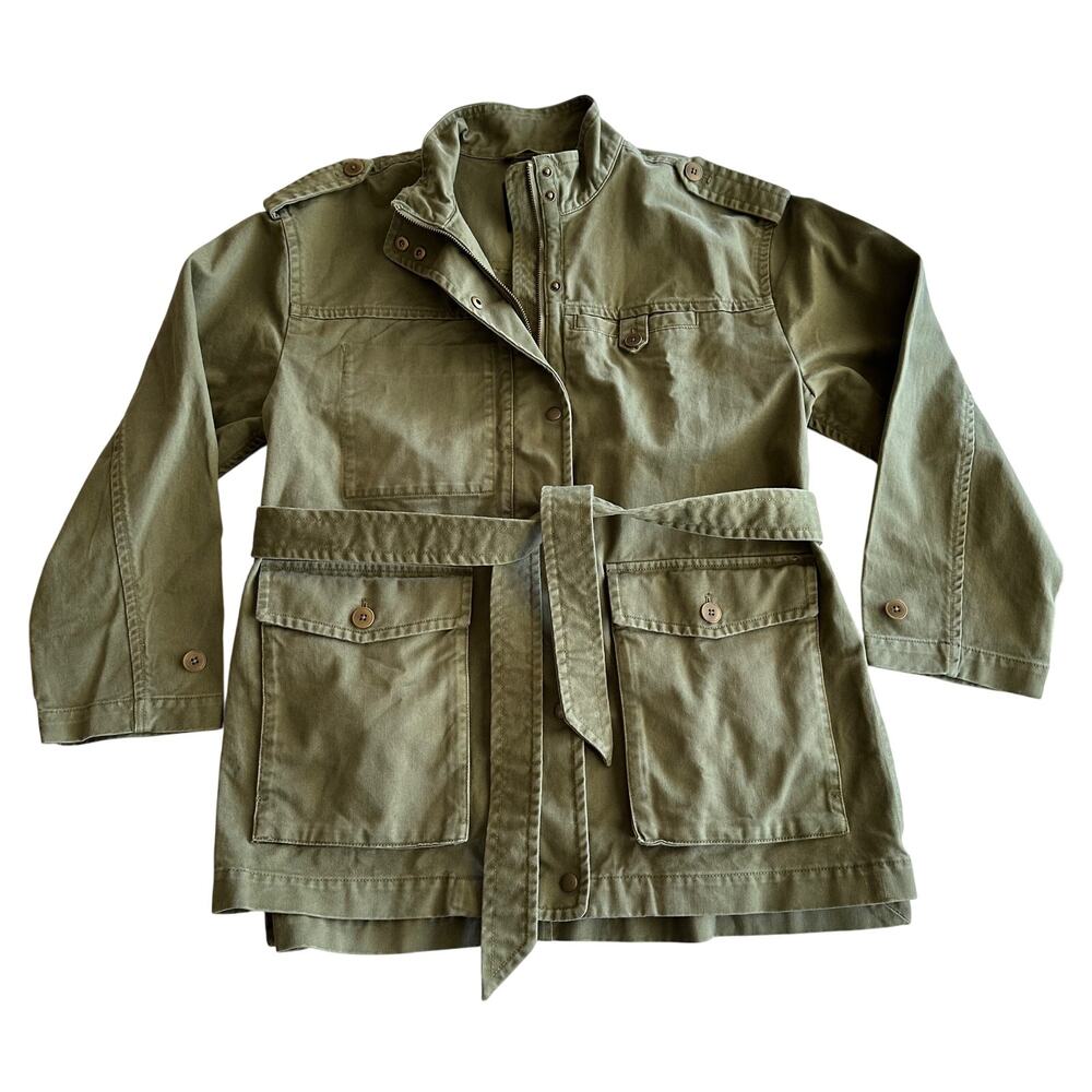 Madewell Olive Green Military Utility Jacket with Belt